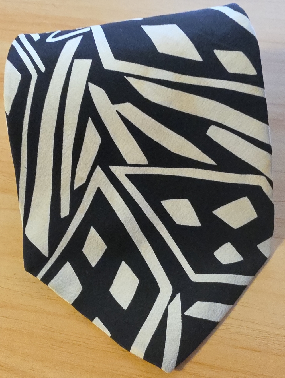 Black & White Geometric Men's Tie XL